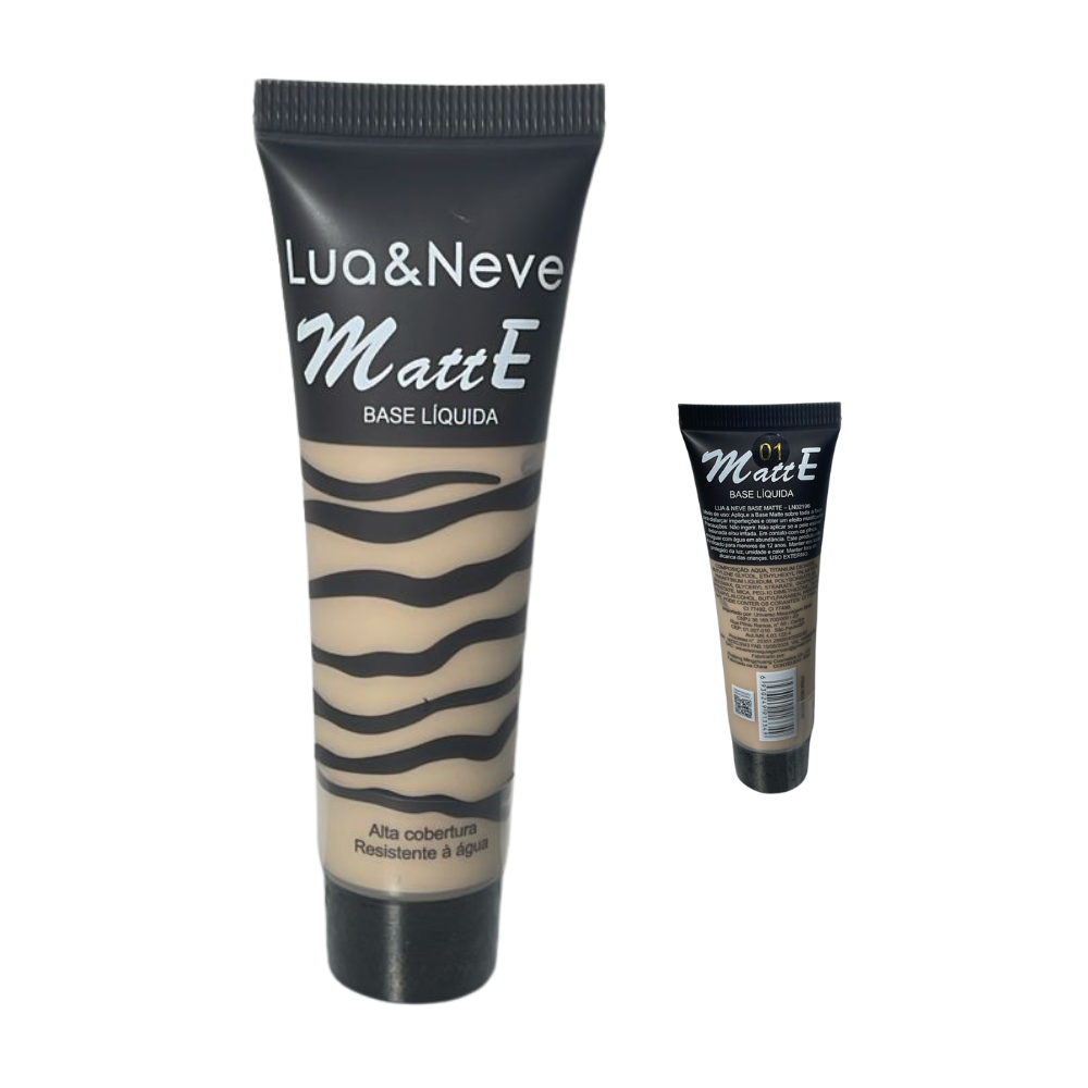 Base Líquida Facial Matte Alta Cobertura 30ml - Lua & Neve