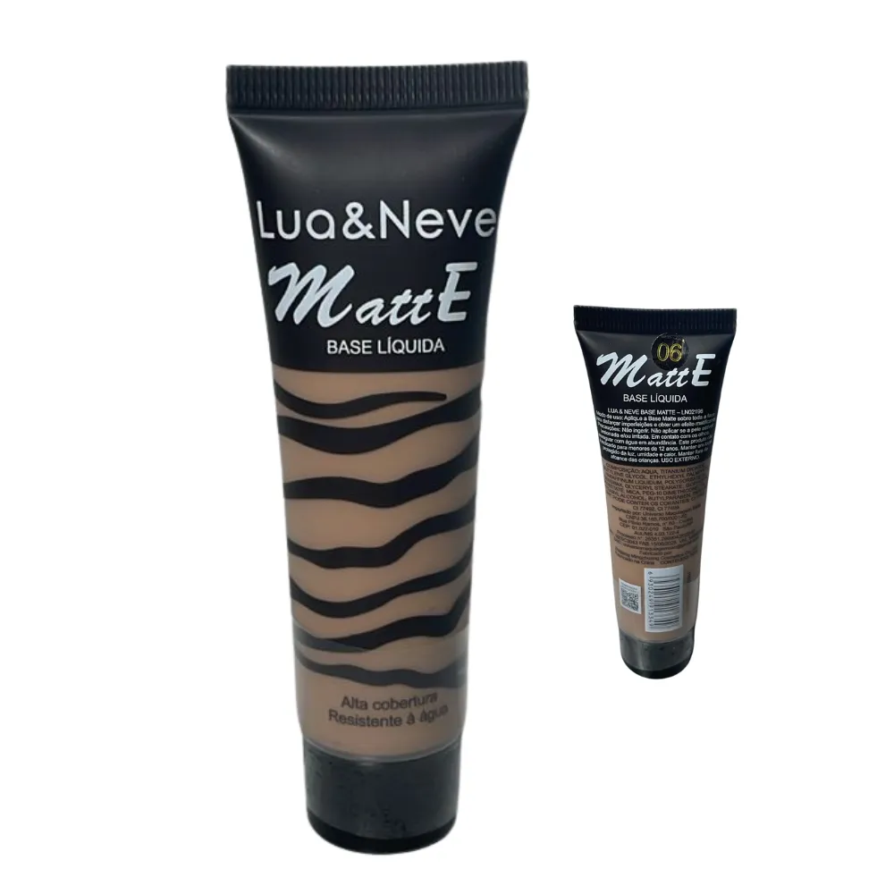 Base Líquida Facial Matte Alta Cobertura 30ml - Lua & Neve