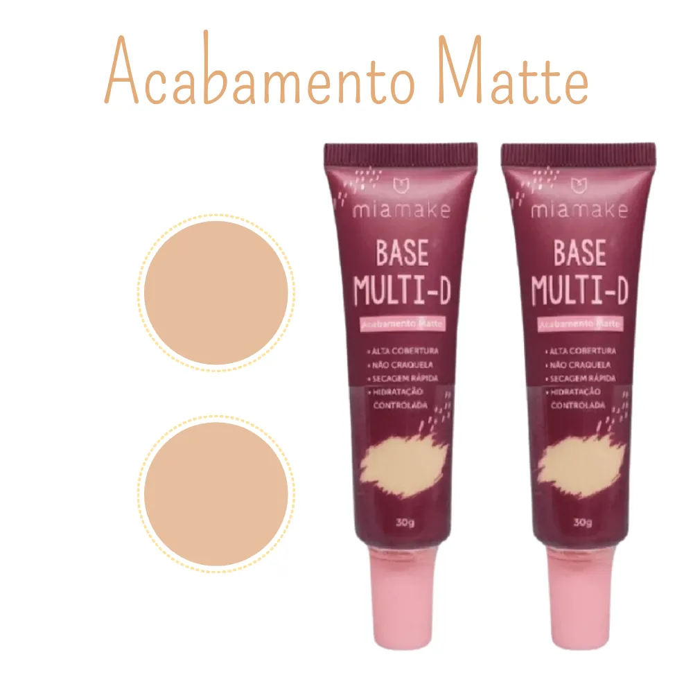 Base Líquida Multi-D Alta Cobertura Matte - Mia Make - detalhe