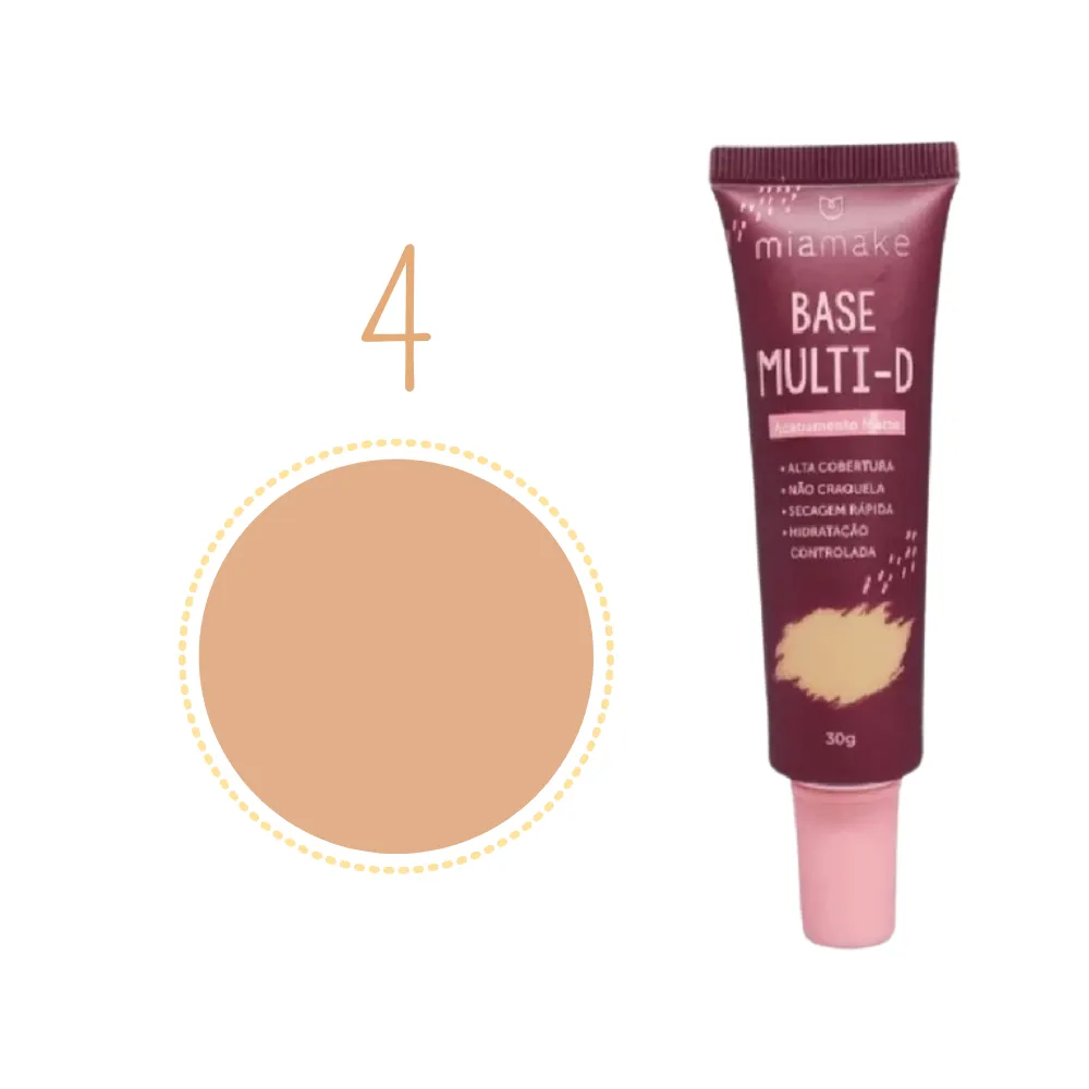 Base Líquida Multi-D Alta Cobertura Matte - Mia Make
