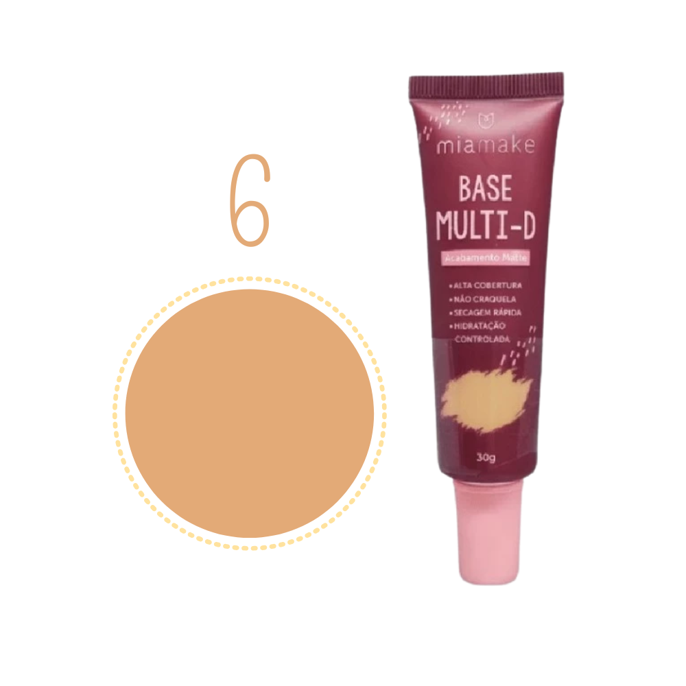 Base Líquida Multi-D Alta Cobertura Matte - Mia Make