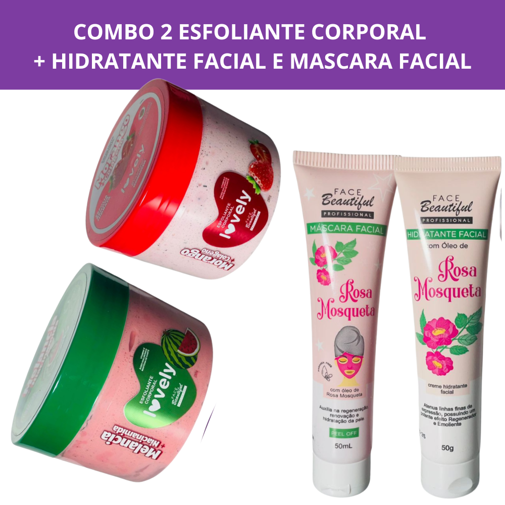 Combo Spa em Casa: Esfoliante Corporal + Máscara Facial + Hidratante