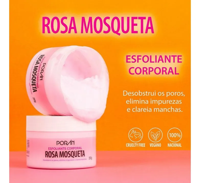 Esfoliante e Clareador Corporal Rosa Mosqueta 250g - Porán
